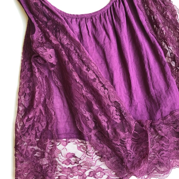 Free People Outskirt Lace Cami Purple - Picture 3 of 5